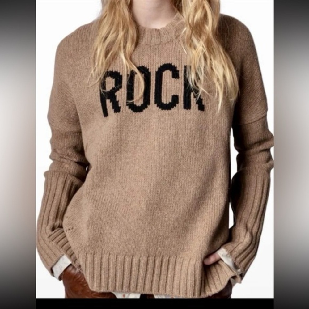Zadig & Voltaire Tan 'Rock' wool Sweater - Picture 2 of 8